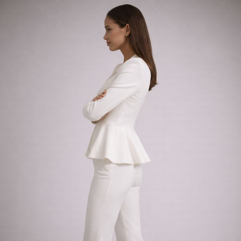 Women's white pants close-up — versatile — Anica 3 Piece Set for every occasion — Oscar Blackwood