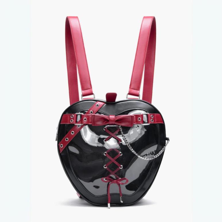 Women's black woven bag close-up — everyday — Poison Apple Backpack — Oscar Blackwood