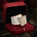 Women's white textured jewelry color detail — versatile — Aura Diamond Wave Bracelet — Oscar Blackwood