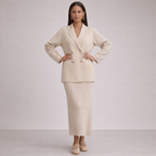 Unisex red ribbed sets detail view — versatile — Abigail 2-Piece Set — Oscar Blackwood