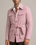 Men's striped jacket color detail — outerwear — Leo Vanderbilt Jacket — Oscar Blackwood