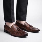 Men's lace loafers alternate angle — versatile — Tino Croc Loafers — Oscar Blackwood