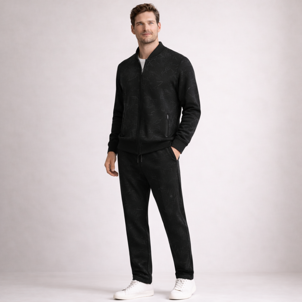 Men's cotton pants color detail — versatile — Chad 2 Piece Tracksuit Set — Oscar Blackwood