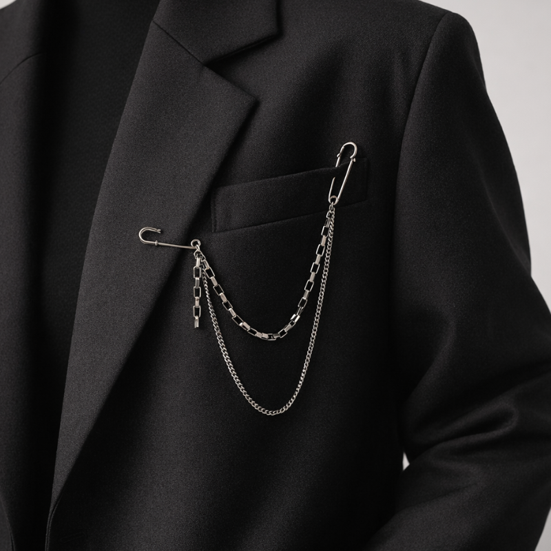 Women's shine close-up — versatile — Shine Chain Lapel Pins for every occasion — Oscar Blackwood