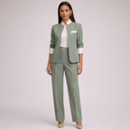 Unisex green textured sets back view — versatile — Bonte 2 Pieces Set — Oscar Blackwood