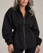 Women's black jacket alternate angle — outerwear — Nina Zip Sweatshirt — Oscar Blackwood