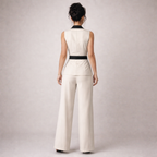 Women's white pants styled look — elegant — Angela Formal 2-Piece Set — Oscar Blackwood