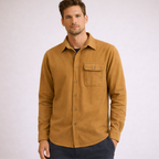 Men's khaki cotton tactical close-up — versatile — Tactical Vanderbilt Cotton Shirt — Oscar Blackwood