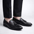 Men's lace loafers back view — versatile — Tino Croc Loafers for every occasion — Oscar Blackwood