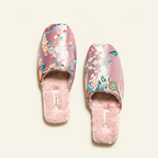 Women's floral shoes back view — versatile — Liangshi Floral Slippers — Oscar Blackwood
