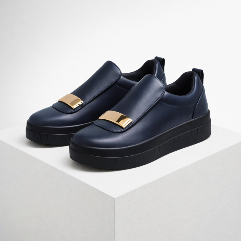 Women's black shoes side view — versatile — Gold Olive Shoes for every occasion — Oscar Blackwood