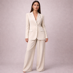 Women's beige sky side view — versatile — Sky Line 2-Piece Suit — Oscar Blackwood