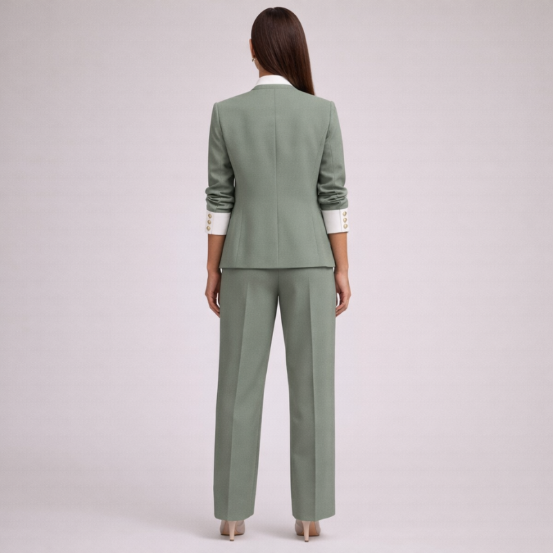 Unisex beige textured sets close-up — versatile — Bonte 2 Pieces Set — Oscar Blackwood