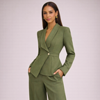 Women's burgundy knit pants back view — versatile — Brauere 2 Pieces Set — Oscar Blackwood