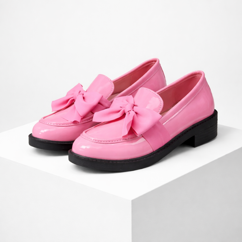 Women's pink loafers styled look — versatile — Phoebe Bow Loafers — Oscar Blackwood