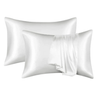 Unisex white silk moonlight close-up — versatile — Moonlight Silk Pillowcase — Oscar Blackwood