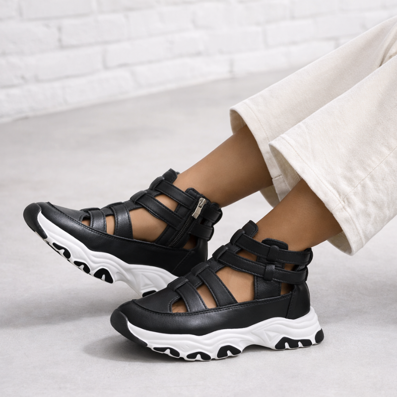 Women's sandals color detail — versatile — Jade Platform Sandals — Oscar Blackwood