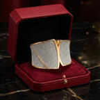 Women's gold textured jewelry front view — versatile — Aura Wave Bracelet — Oscar Blackwood