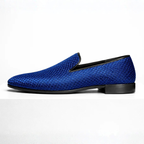 Men's velvet loafers close-up — versatile — Benedict Velvet Flat Shoes — Oscar Blackwood