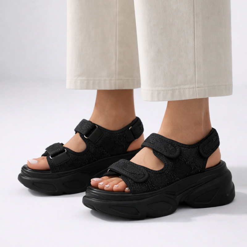 Women's sandals front view — versatile — Lizzie Chunky Sandals — Oscar Blackwood