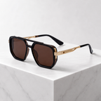 Women's brown sunglasses back view — statement — Addison Aviator Sunglasses — Oscar Blackwood