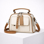 Women's white-brown leather bag back view — everyday — Greta Shoulder Bag — Oscar Blackwood