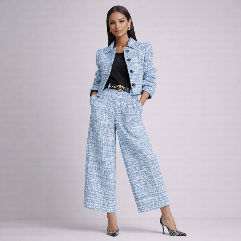 Women's light-blue sets alternate angle — versatile — Amber 2 Pieces Set — Oscar Blackwood