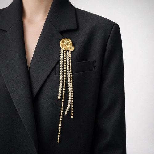 Women's shine alternate angle — versatile — Shine Chain Lapel Pins — Oscar Blackwood