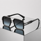 Women's black-blue sunglasses color detail — statement — Lennon Retro Aviator Sunglasses — Oscar Blackwood