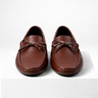 Men's leather shoes styled look — versatile — Gregory Leather Golf Moccasins — Oscar Blackwood