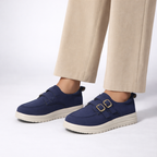 Women's white loafers detail view — versatile — Edith Slip-On Loafers — Oscar Blackwood