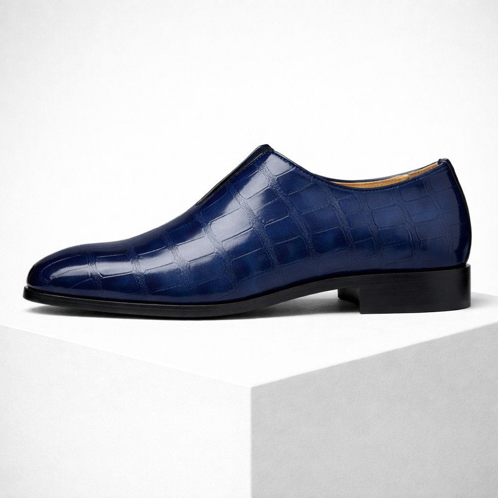 Men's leather loafers styled look — versatile — Anthony Classic Croc Loafers — Oscar Blackwood