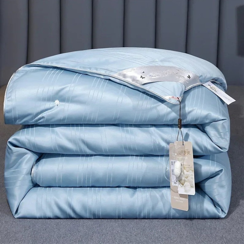 Unisex cotton moonlight back view — versatile — Moonlight Mulberry Silk Comforter — Oscar Blackwood