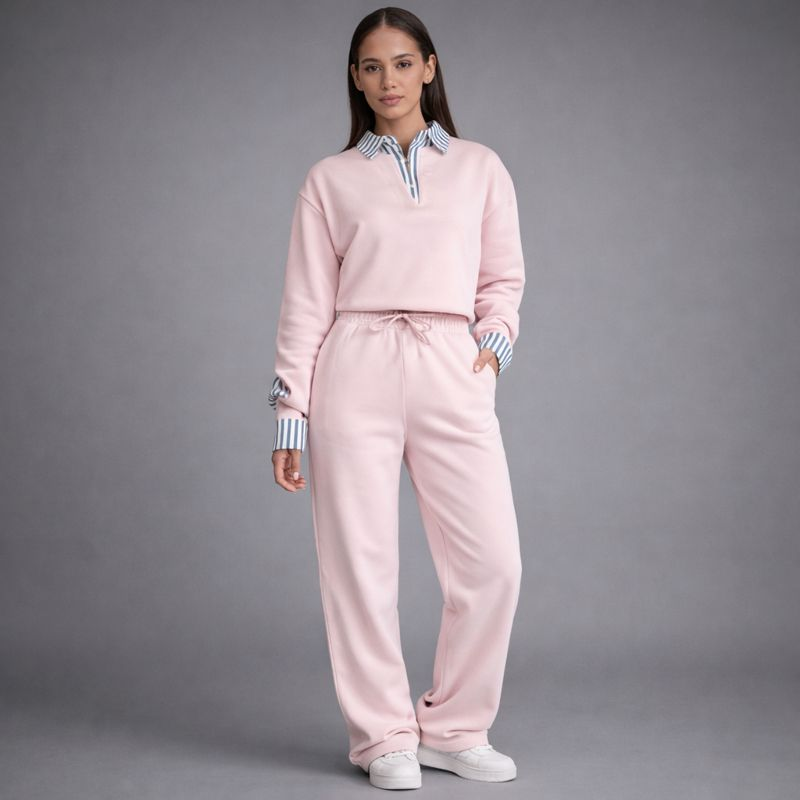 Women's pink pants back view — versatile — Amalia 2 Piece Set for every occasion — Oscar Blackwood