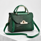 Women's green handbag back view — everyday — Valentina Croc Handbag — Oscar Blackwood