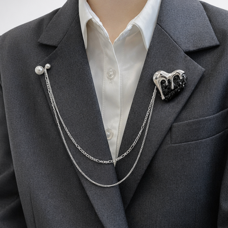 Women's shine styled look — versatile — Shine Chain Lapel Pins — Oscar Blackwood
