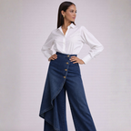 Women's lace skirt styled look — chic — Becca Denim Skirt Pants — Oscar Blackwood