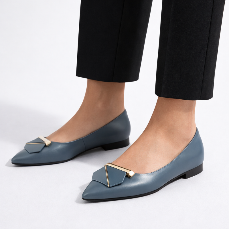 Women's shoes color detail — versatile — Cynthia Point Toe Flat Shoes — Oscar Blackwood
