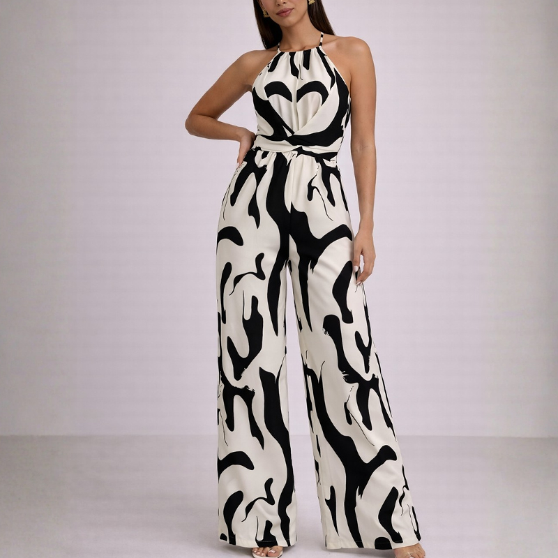 Women's dress side view — chic — Lika Halterneck Jumpsuit for every occasion — Oscar Blackwood