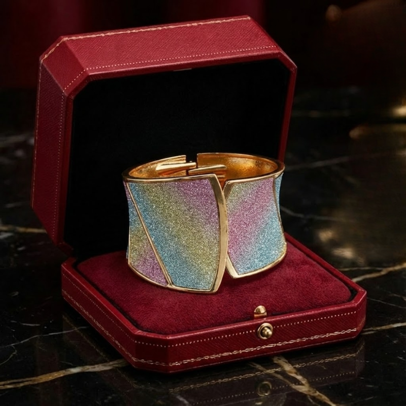 Women's multicolor textured jewelry styled look — versatile — Aura Wave Bracelet — Oscar Blackwood
