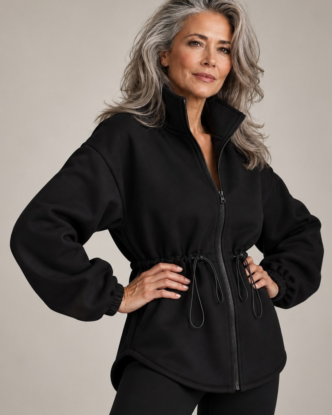 Women's jacket close-up — outerwear — Nina Zip Sweatshirt for every occasion — Oscar Blackwood