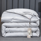 Unisex gray cotton moonlight close-up — versatile — Moonlight Mulberry Silk Comforter — Oscar Blackwood
