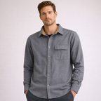 Men's gray cotton tactical styled look — versatile — Tactical Vanderbilt Cotton Shirt — Oscar Blackwood