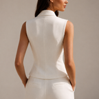 Women's floral rosalia detail view — versatile — Rosalia Zipper Vest — Oscar Blackwood