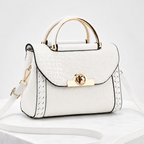 Women's white handbag close-up — everyday — Valentina Croc Handbag — Oscar Blackwood