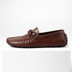 Men's leather shoes color detail — versatile — Gregory Leather Golf Moccasins — Oscar Blackwood