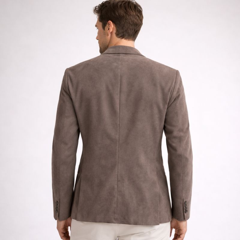 Men's suede jacket back view — outerwear — Ludvic Suede Blazer — Oscar Blackwood