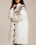 Women's ribbed jacket color detail — outerwear — Elise Padded Coat — Oscar Blackwood