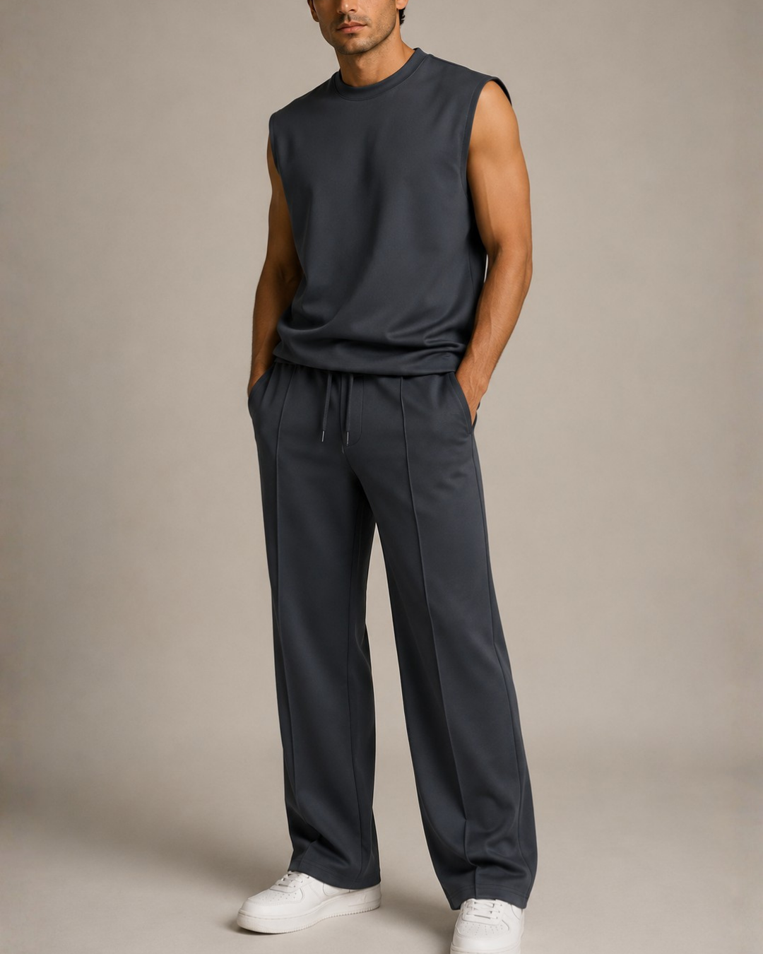 Men's polyester pants close-up — versatile — Abakhan 2 Piece Set — Oscar Blackwood