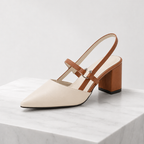 Women's brown heels side view — elegant — Taisia Pointed Toe Heels — Oscar Blackwood